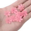 Pink matte semi-transparent 20mm acrylic six-petal flower beads for DIY jewelry - 50 Pieces/Pack / Pink