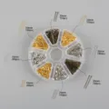 Σετ DIY κοσμημάτων 8 θέσεων με μεταλλικές καρφίτσες χρυσού ασημιού και μπρούτζου για χειροτεχνία - No.9 Καρφίτσες T (Περίπου 400τμχ) / Κουτί 8 Θέσεων