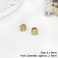 Elegant gold-plated rhinestone hollow spacer bead for DIY bracelet and necklace making 8x9mm - 4 Pieces/Pack (8x9mm) / Gold