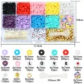 Komplettes DIY Armband Perlen Set mit Tonscheiben, Buchstabenperlen und Gummiband - 6mm Polymerton + CCB Großes Zubehör Set