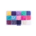 15-Farben 4mm flache Ton-Heishi-Perlen-Set in einer Box für DIY-Schmuckherstellung - 4mm Polymerton Heishi Perlen 2600 Stk Set