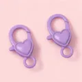 Mousquetons coeur 14 mm violets pour porte-clés et accessoires de sacs faits main - Violet