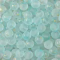 Light blue frosted glass beads with gold foil accents for handmade DIY jewelry - Round Bead Style (BBD227) / 8mm (50pcs/Pack) / Gradient Lake Blue