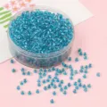 Cuentas de vidrio azul claro con interior plateado para creación de joyería DIY - Azul Agua Plateado