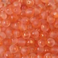 Orange jelly glass beads with gold foil flakes for DIY jewelry making accessories - Round Bead Style (BBD227) / 8mm (50pcs/Pack) / Gradient Orange Red