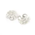 Silver plated filigree flower bead caps findings for DIY jewelry making and crafts - 10*4mm Bead Cap Style / 100 Pieces / White Gold Color