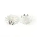 Silver flower bead caps for DIY jewelry making and handicraft jewelry findings - 3*17mm Bead Cap Style / 100 Pieces / White Gold Color