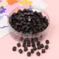 Perles carrées en verre noir mat pour colliers et bracelets DIY, apprêts de bijouterie - 5x5mm (50 Pièces/Paquet) / Noir Givré