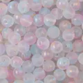 Frosted pastel pink and blue jelly glass beads with gold foil for DIY jewelry - Round Bead Style (BBD227) / 8mm (50pcs/Pack) / Gradient Blue Purple