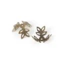 Antique bronze leaf bead caps for DIY jewelry making accessories and handmade hairpins - 14mm Bead Cap Style / 300 Pieces/Pack / Antique Bronze