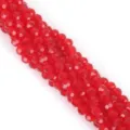Hochwertige 6mm rote facettierte Glaskristallperlen für DIY Schmuckherstellung und Bastelarbeiten - 6mm (100 Stk./Packung) / Rot