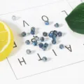Premium 4mm blue faceted rhombic crystal glass beads for DIY bracelet jewelry making. - Plated Ink Blue