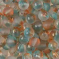 Frosted dual-color glass beads with gold foil inclusions for DIY jewelry making - Round Bead Style (BBD227) / 10mm (30 Pieces/Pack) / Gradient Orange Blue
