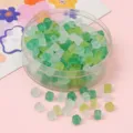Perles en verre dépoli en forme de cube vert et blanc pour création de bijoux FR - 5x5mm (11g/environ 50 pièces) / Vert Mix