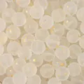 Frosted white jelly glass beads with gold foil inclusions for DIY handmade jewelry making - Round Bead Style (BBD227) / 10mm (30 Pieces/Pack) / White