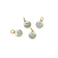 Set of four round gold-plated enamel wave charms for handmade DIY jewelry accessories - Round Wave Plaque / 9x11mm (1 Piece) / Blue
