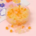 Perles en verre carrées dépolies jaunes et orange pour bijoux DIY - 5x5mm (11g/environ 50 pièces) / Mélange Jaune