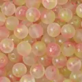 Translucent pink and yellow jelly glass beads with gold foil flakes for DIY jewelry - Round Bead Style (BBD227) / 10mm (30 Pieces/Pack) / Gradient Peach Pink