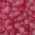 Semi-translucent pink frosted glass beads with gold foil inclusions for DIY jewelry making - Round Bead Style (BBD227) / 10mm (30 Pieces/Pack) / Gradient Bean Paste Red