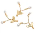 Gold mermaid tail pendants with white pearls for DIY jewelry making accessories - Mermaid Skirt / 16x44mm (1 Piece/Pack) / Gold