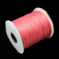 Hellrosa koreanische gewachste Kordel auf Spule für DIY-Schmuckweben und Bastelzubehör - Wasserrot / 2 mm Durchmesser - 5 m/Packung