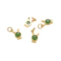 Gold-plated rabbit charm pendant with green bead for DIY jewelry making accessories - Rabbit / 10x15mm (1 Piece/Pack) / Green
