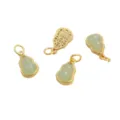 Gourd shaped gold plated copper pendants with light green dripping oil inlay DIY jewelry - Gourd / 10x16mm (1 Piece/Pack) / Light Green