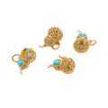 Gold-plated filigree gourd pendant with colorful enamel and turquoise bead for DIY jewelry - Gourd / 12x18mm (1 Piece/Pack) / Gold