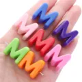 Colorful acrylic letter M beads for DIY handmade jewelry and phone chain accessories - Letter M / 10 Pieces (21x21mm) / Random Mixed Colors
