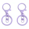 Set aus lila metallic lackierten Schlüsselanhängern für DIY Taschenanhänger - Karabinerverschluss 24x34mm Wirbel 8x19mm Schlüsselring 30mm / 2 Stücke / Hellviolett