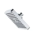 Detailed view of a 6-inch rectangular chrome top spray shower head showing nozzles - Square Silver
