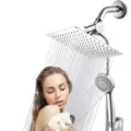 Hogedruk roestvrijstalen regendoucheset met bijpassende handdouche voor de badkamer - 6-Inch Set / Zilver