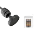 Pommeau de douche noir à 6 fonctions haute pression avec filtre de rechange 20 couches - Pomme Haute 6 Fonctions + Filtre Noir + 1 Cartouche de Rechange