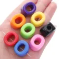 Vibrant colorful acrylic oval loose beads for DIY handmade phone chains and jewelry crafts - Letter O / 10 Pieces (18x21mm) / Random Mixed Colors