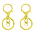 Gelber Schlüsselanhänger aus Metall in Bonbonfarben mit Karabiner und Schlüsselring-Set - Karabinerverschluss 24x34mm Wirbel 8x19mm Schlüsselring 30mm / 2 Stücke / Gelb