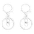 Langlebiger weiß lackierter Metall-Karabinerverschluss-Schlüsselanhänger für DIY-Schmuck - Karabinerverschluss 24x34mm Wirbel 8x19mm Schlüsselring 30mm / 2 Stücke / Weiß