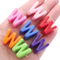 Assorted colorful acrylic letter W beads for DIY handmade jewelry and phone chain crafts - Letter W / 10 Pieces (20x20mm) / Random Mixed Colors