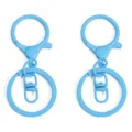 Himmelblaues Metall Schlüsselanhänger-Set für DIY-Schmuckherstellung und Taschenanhänger - Karabinerverschluss 24x34mm Wirbel 8x19mm Schlüsselring 30mm / 2 Stücke / Blau