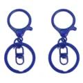 Set aus zwei hellblauen, candy-farbenen Metall-Schlüsselanhängern mit Karabinerverschluss - Karabinerverschluss 24x34mm Wirbel 8x19mm Schlüsselring 30mm / 2 Stücke / Saphirblau