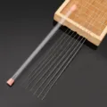 Premium stainless steel beading needles set with clear storage tube for DIY jewelry making - Length approx 17cm / 7 Piece Set (Total 7 Pins/Tube)