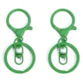 Zweierpack leuchtend grüne Metall-Karabinerverschluss-Schlüsselanhänger für DIY Zubehör - Karabinerverschluss 24x34mm Wirbel 8x19mm Schlüsselring 30mm / 2 Stücke / Grün