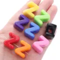 Colorful N-shaped acrylic letter beads for DIY handmade jewelry making and chains - Letter Z (BSD852) / 10 Pieces (17x20mm) / Random Mixed Colors