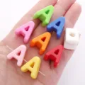 Colorful mixed acrylic letter A beads for DIY jewelry, phone chains and keychains - Letter A (BSD852) / 10 Pieces (17x21mm) / Random Mixed Colors