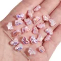 Schillernde rosa schmetterlingsförmige ABS-Perlen für handgefertigten DIY-Schmuck - Kleine Schmetterlingsform / 2 Stück/Packung (10x7mm) / Irisierendes Rosa