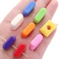 Vibrant colorful acrylic capsule beads for handmade DIY jewelry making and phone chains - Letter I / 10 Pieces (14x21mm) / Random Mixed Colors