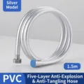 Zilveren 1,5m PVC doucheslang met 5-laags explosieveilig en anti-klit ontwerp - 1.5m / Zilver