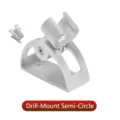 Adjustable silver shower head bracket with semi-circular base and installation screws - Space aluminum semicircle punch seat