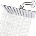 High-pressure large square stainless steel rainfall shower head with powerful water flow - Square With 15cm Arm / 8 Inch
