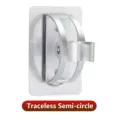 Drill-free shower head holder with adhesive base and semi-circular bracket - Space aluminum semicircle punch-free