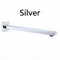 Moderne vierkante roestvrijstalen douchearm in zilver voor wandgemonteerde douches - 40 cm / Zilver